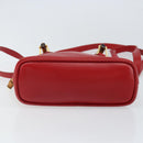 GUCCI Bamboo Hand Bag Leather 2way Red Gold 007 1014 0231 0 Auth 163343-5