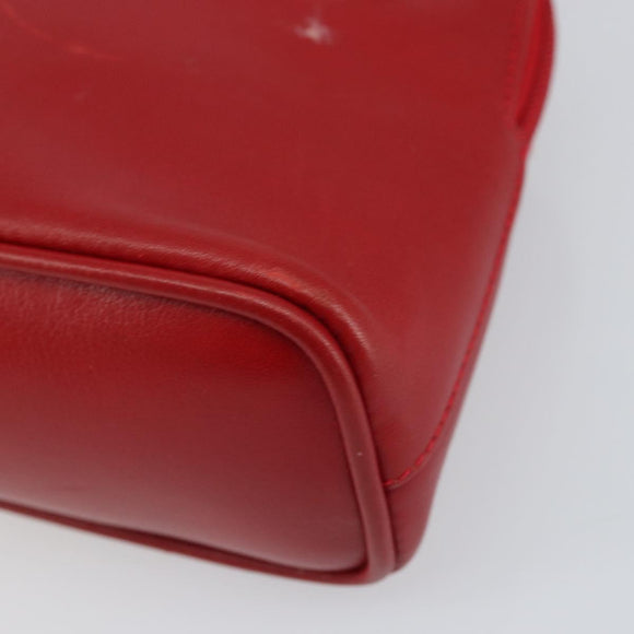 GUCCI Bamboo Hand Bag Leather 2way Red Gold 007 1014 0231 0 Auth 163343