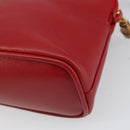 GUCCI Bamboo Hand Bag Leather 2way Red Gold 007 1014 0231 0 Auth 163343-17