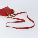 GUCCI Bamboo Hand Bag Leather 2way Red Gold 007 1014 0231 0 Auth 163343-8