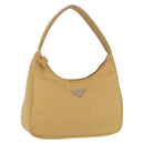 PRADA Hand Bag Nylon Beige Auth 163348-1