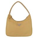 PRADA Hand Bag Nylon Beige Auth 163348-13