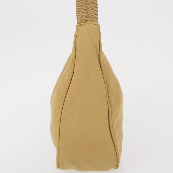 PRADA Hand Bag Nylon Beige Auth 163348