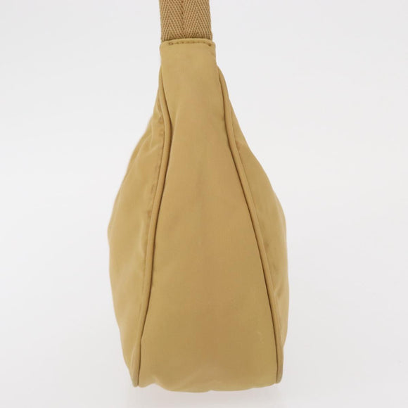 PRADA Hand Bag Nylon Beige Auth 163348