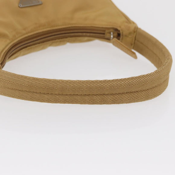 PRADA Hand Bag Nylon Beige Auth 163348