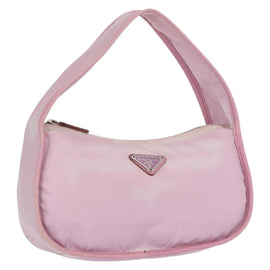 PRADA Hand Bag Nylon Pink Auth 163349