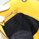 PRADA Umhängetasche Leder Gelb Silber Auth 163357-18