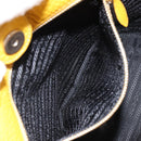 PRADA Umhängetasche Leder Gelb Silber Auth 163357-21