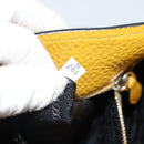 PRADA Umhängetasche Leder Gelb Silber Auth 163357-12