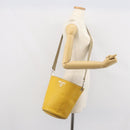 PRADA Umhängetasche Leder Gelb Silber Auth 163357-23