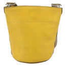PRADA Umhängetasche Leder Gelb Silber Auth 163357-2