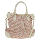 LOUIS VUITTON Mini Lin Croisette Marina PM Bag Pink White M95495 LV Auth 163361V-1