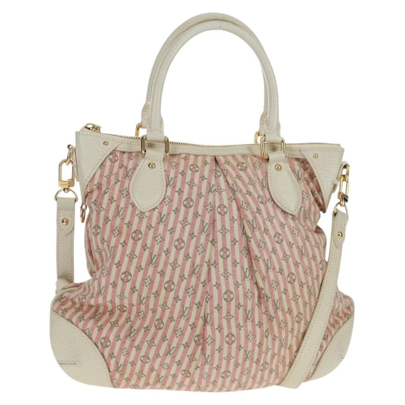 LOUIS VUITTON Mini Lin Croisette Marina PM Bag Pink White M95495 LV Auth 163361V