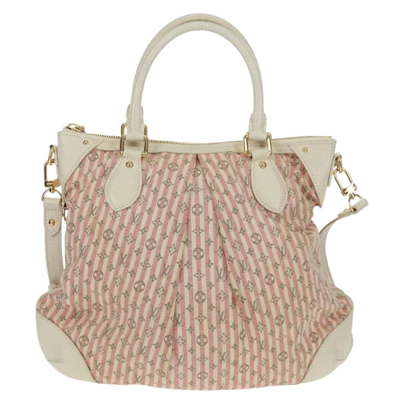 LOUIS VUITTON Mini Lin Croisette Marina PM Bag Pink White M95495 LV Auth 163361V