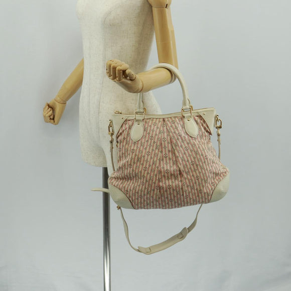 LOUIS VUITTON Mini Lin Croisette Marina PM Bag Pink White M95495 LV Auth 163361V