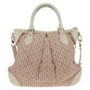 LOUIS VUITTON Mini Lin Croisette Marina PM Bag Pink White M95495 LV Auth 163361V-2
