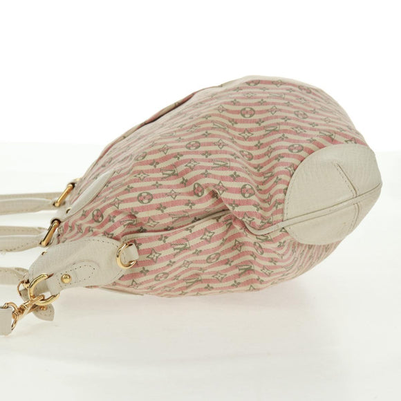 LOUIS VUITTON Mini Lin Croisette Marina PM Bag Pink White M95495 LV Auth 163361V