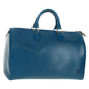 LOUIS VUITTON Epi Speedy 35 Hand Bag Toledo Blue M42995 LV Auth 163363V-1