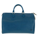 LOUIS VUITTON Epi Speedy 35 Hand Bag Toledo Blue M42995 LV Auth 163363V-13