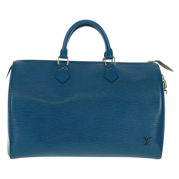 LOUIS VUITTON Epi Speedy 35 Hand Bag Toledo Blue M42995 LV Auth 163363V