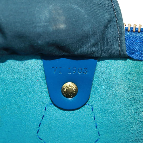 LOUIS VUITTON Epi Speedy 35 Hand Bag Toledo Blue M42995 LV Auth 163363V