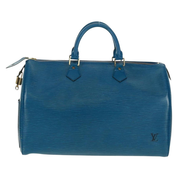 LOUIS VUITTON Epi Speedy 35 Hand Bag Toledo Blue M42995 LV Auth 163363V