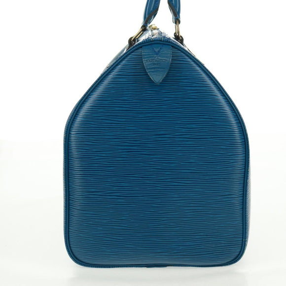 LOUIS VUITTON Epi Speedy 35 Hand Bag Toledo Blue M42995 LV Auth 163363V