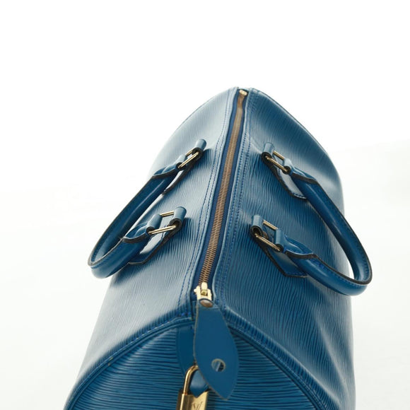 LOUIS VUITTON Epi Speedy 35 Hand Bag Toledo Blue M42995 LV Auth 163363V