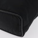 CELINE Circle Hand Bag Nylon Black Gold Auth 163365-15