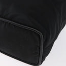 CELINE Circle Hand Bag Nylon Black Gold Auth 163365-17