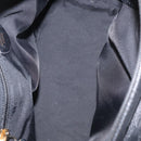CELINE Circle Hand Bag Nylon Black Gold Auth 163365-11