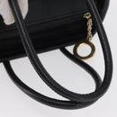 CELINE Circle Hand Bag Nylon Black Gold Auth 163365-7