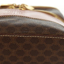 CELINE Vanity Macadam Canvas Hand Bag PVC Leather Brown Gold Auth 163366V-10