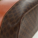 CELINE Vanity Macadam Canvas Hand Bag PVC Leather Brown Gold Auth 163366V-11
