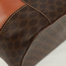 CELINE Vanity Macadam Canvas Hand Bag PVC Leather Brown Gold Auth 163366V-13