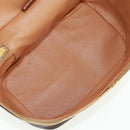 CELINE Vanity Macadam Canvas Hand Bag PVC Leather Brown Gold Auth 163366V-23