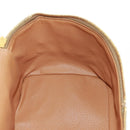 CELINE Vanity Macadam Canvas Hand Bag PVC Leather Brown Gold Auth 163366V-27