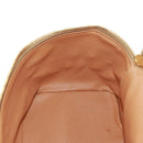 CELINE Vanity Macadam Canvas Hand Bag PVC Leather Brown Gold Auth 163366V-28