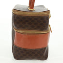 CELINE Vanity Macadam Canvas Hand Bag PVC Leather Brown Gold Auth 163366V-5