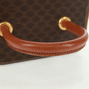 CELINE Vanity Macadam Canvas Hand Bag PVC Leather Brown Gold Auth 163366V-8