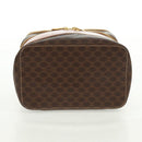 CELINE Vanity Macadam Canvas Hand Bag PVC Leather Brown Gold Auth 163366V-9