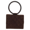 CHANEL Matelasse Gripoa Hand Bag Suede Brown Gold CC Auth 163367V-3