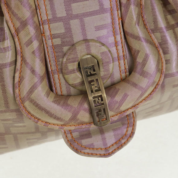 FENDI Zucca Canvas Tote Bag Beige Auth 163374V