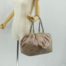 FENDI Zucca Canvas Tote Bag Beige Auth 163374V-25
