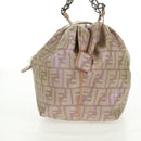 FENDI Zucca Canvas Tote Bag Beige Auth 163374V-3