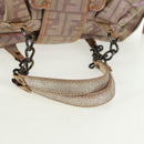 FENDI Zucca Canvas Tote Bag Beige Auth 163374V-7