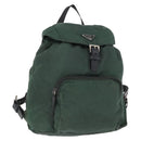 PRADA Backpack Nylon Green Silver Auth 163375-1
