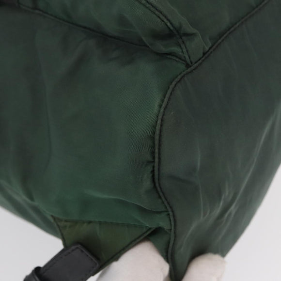 PRADA Backpack Nylon Green Silver Auth 163375