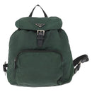PRADA Backpack Nylon Green Silver Auth 163375-13