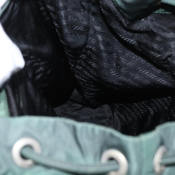 PRADA Backpack Nylon Green Silver Auth 163375